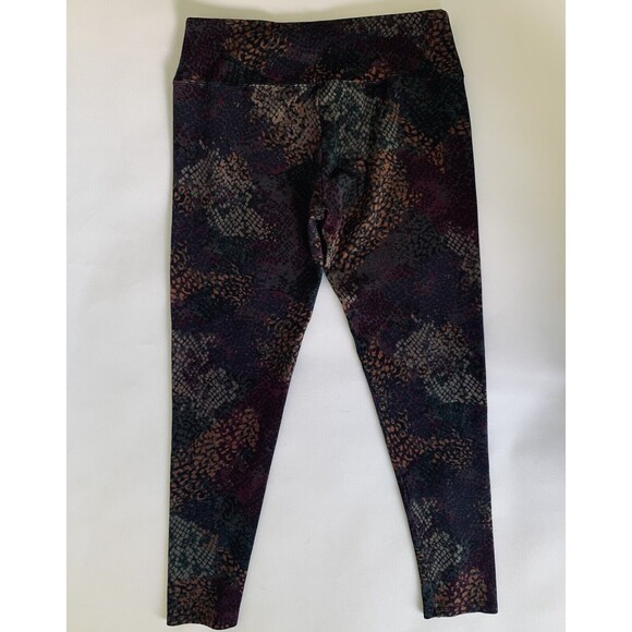 Soft Surroundings Legging Women M Purple Green Animal Print Pull On Boho Lounge - Picture 4 of 10